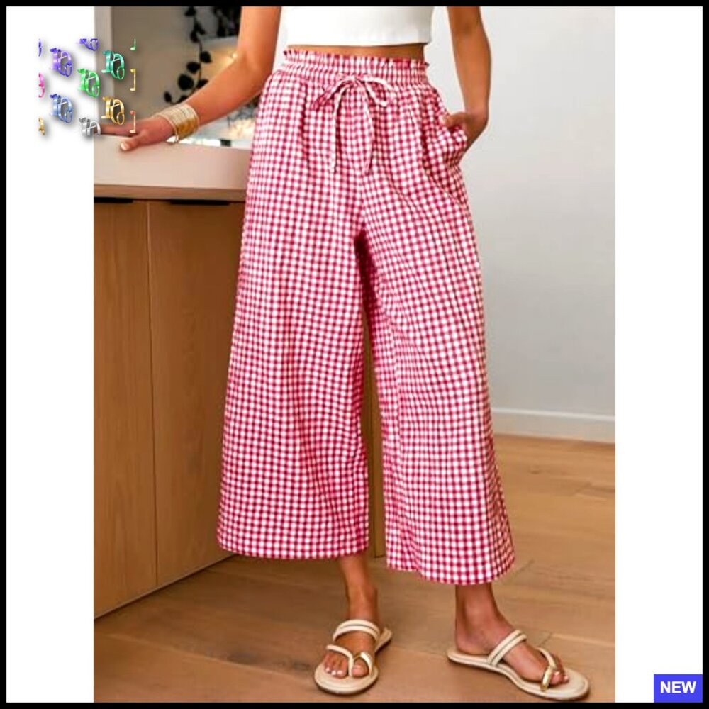 Wide Leg Palazzo Pants Soft Rayon Mid Rise Casual Lounge Trousers with Pockets - Picture 3 of 7
